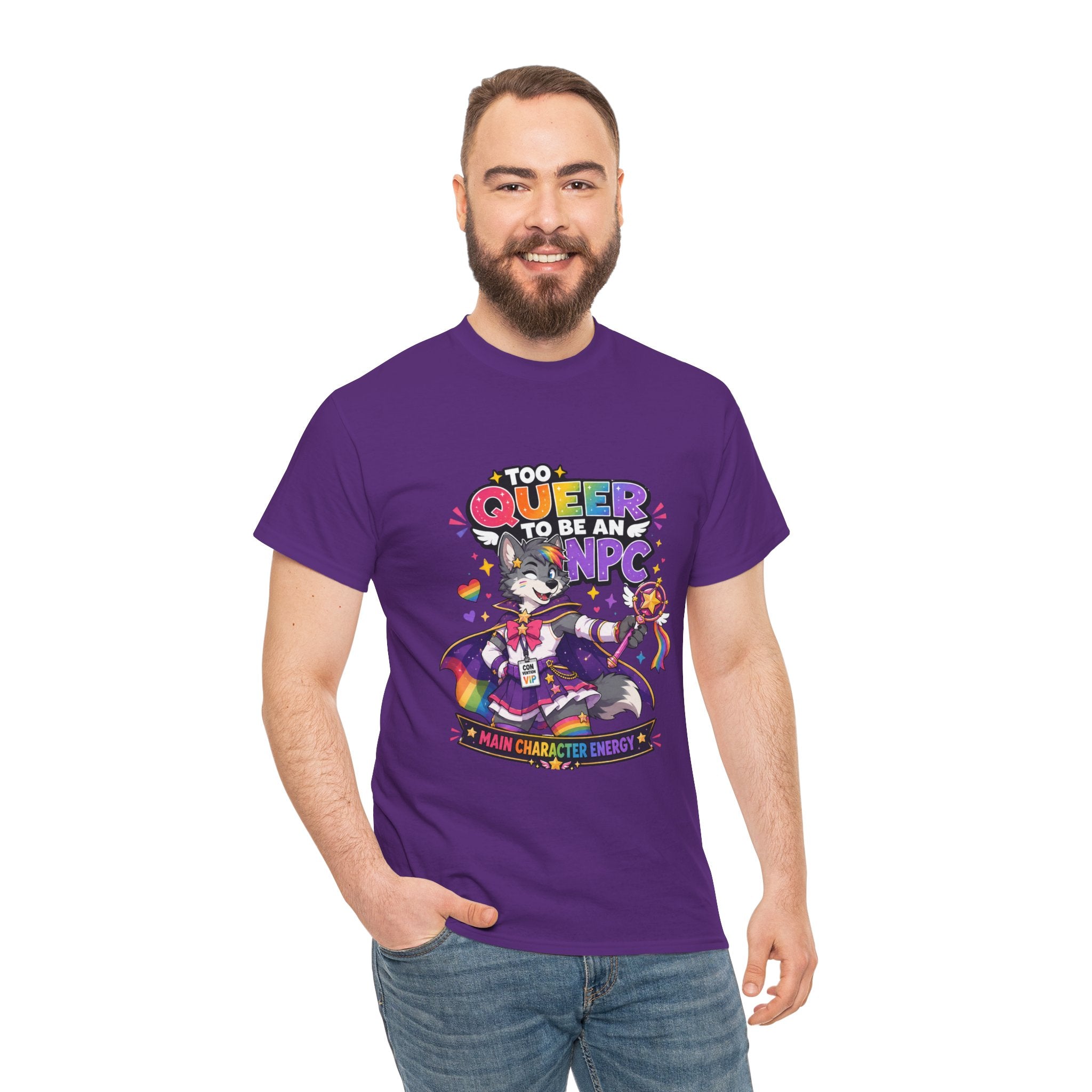 Too Queer to Be an NPC T-Shirt — Main Character Energy LGBTQ+ Pride Tee