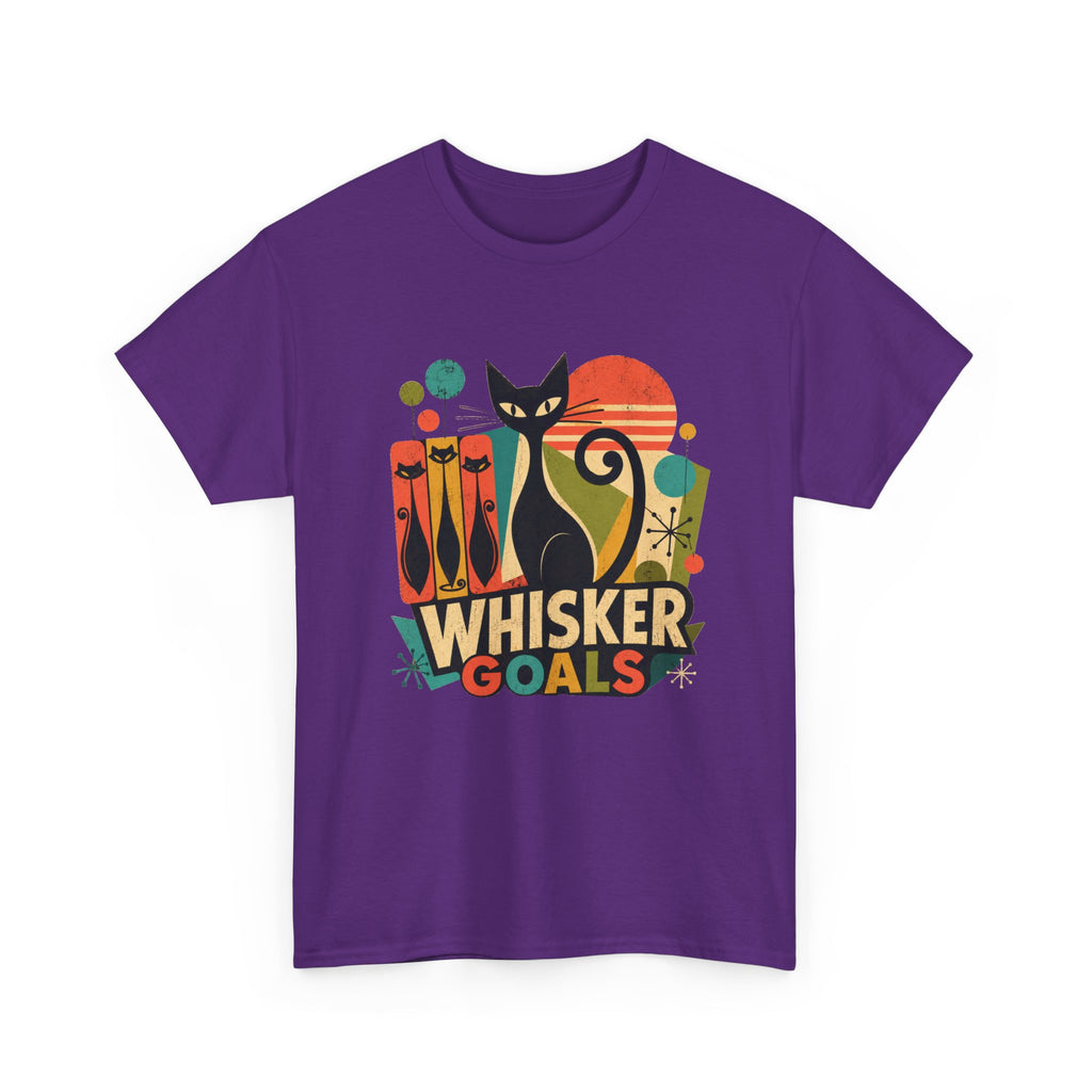 Cat T-Shirt — Whisker Goals Retro Graphic Tee. Best Mod Tangent Cat t-shirt