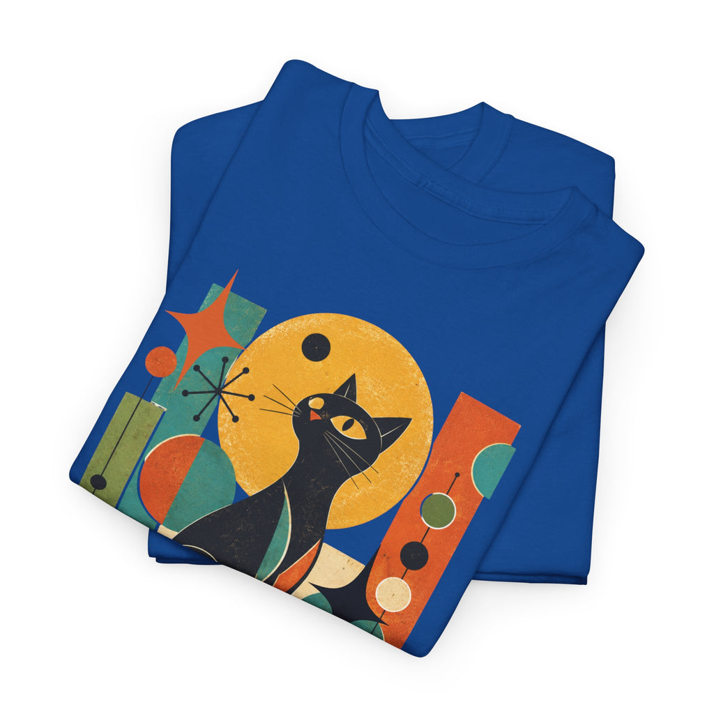 Paws and Reflect Cat T-Shirt. Mod Tangentsies Cat. Mood cat T-shirt