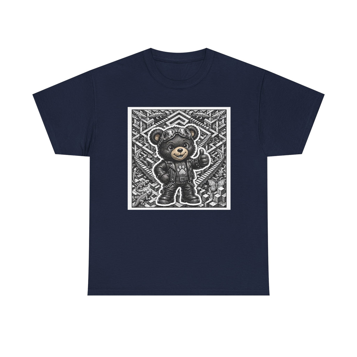 Bear Graphic T-Shirt — Streetwear Teddy Bear Design. Geometric puzzle bear shirt