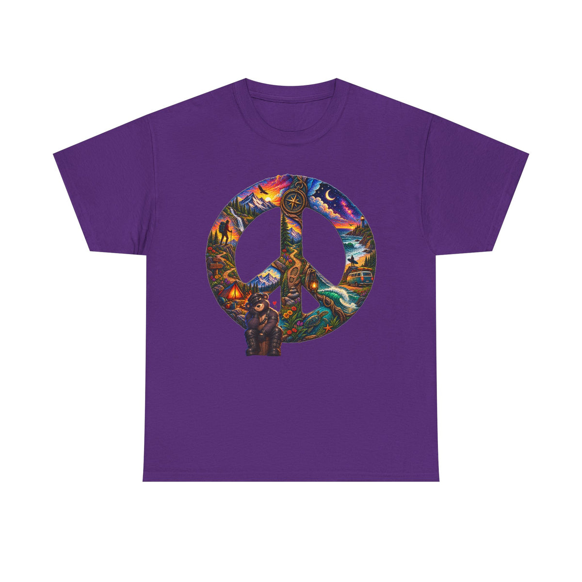 Peace Sign T‑Shirt — Psychedelic Nature Peace Symbol Tee