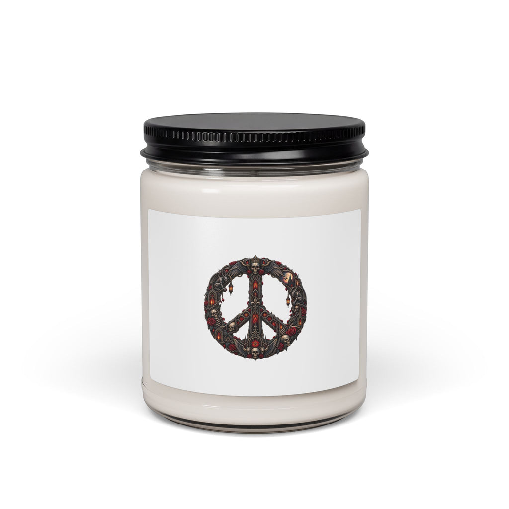 Peace Sign 9oz Soy Candle — Floral Boho Scented Jar