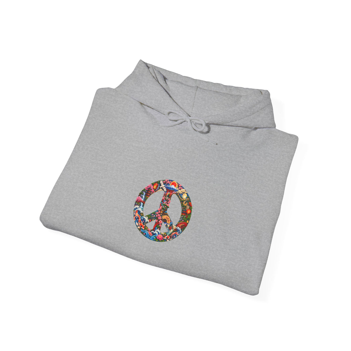 Peace Symbol Hoodie – Colorful Floral Hippie Peace Sign Pullover