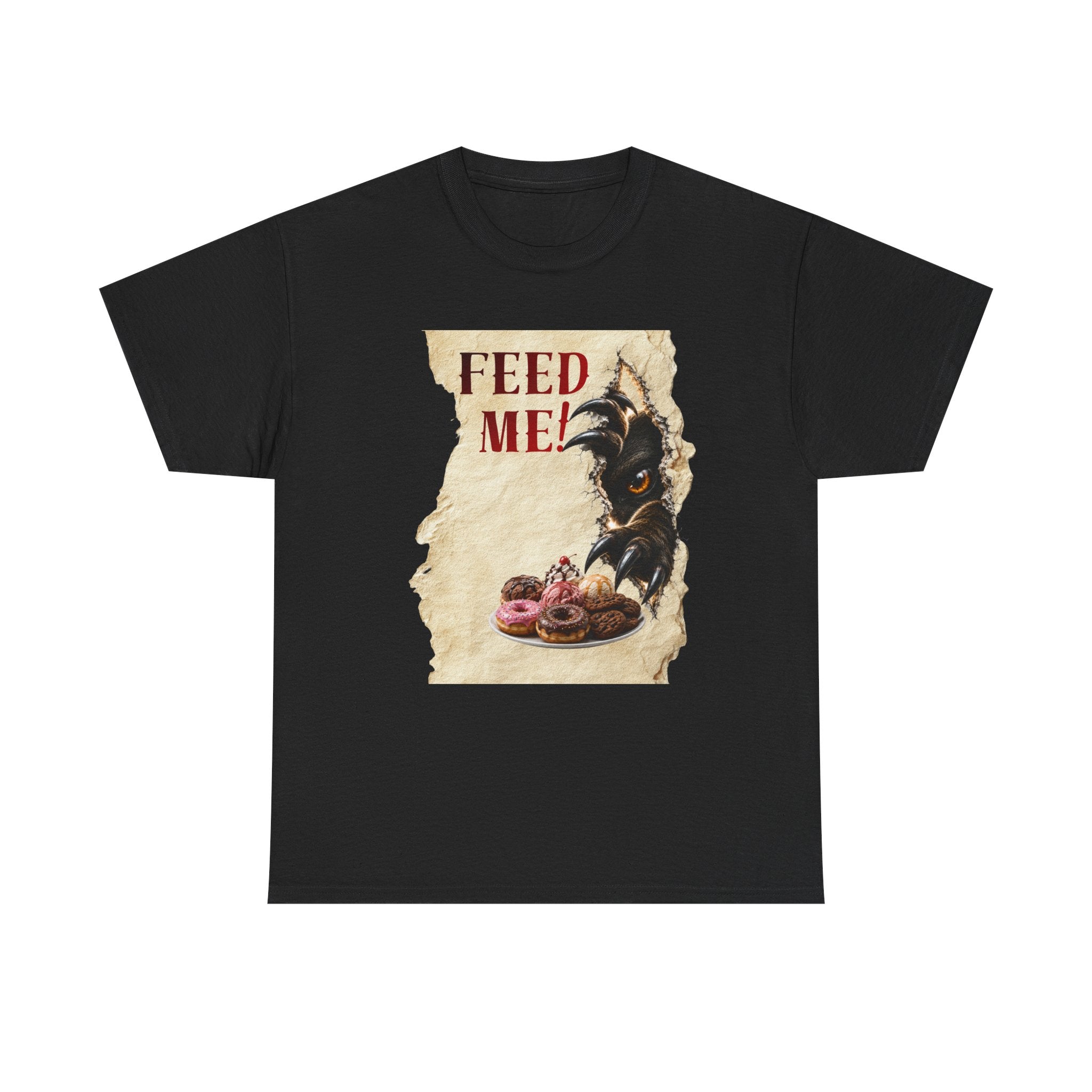 Funny Hangry feed me shirt. Hungry beast breaking out for sweets