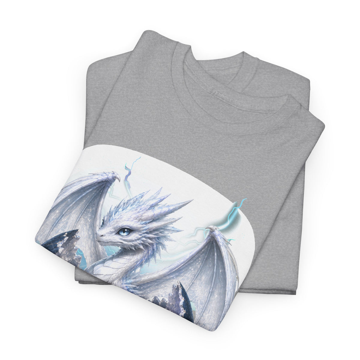 White Ice Dragon T-Shirt — Fantasy Dragon Tee for Fans & Cosplay
