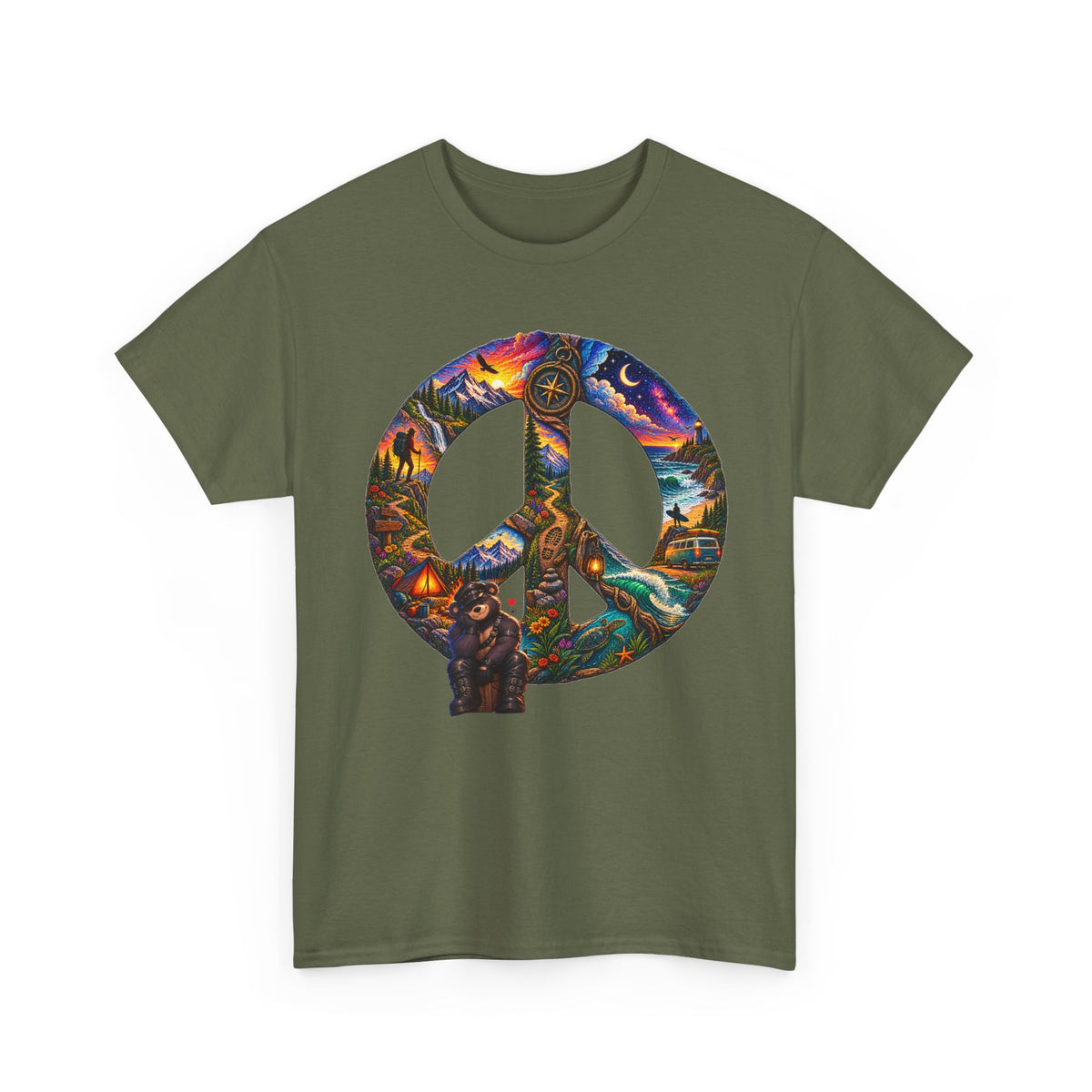 Peace Sign T‑Shirt — Psychedelic Nature Peace Symbol Tee