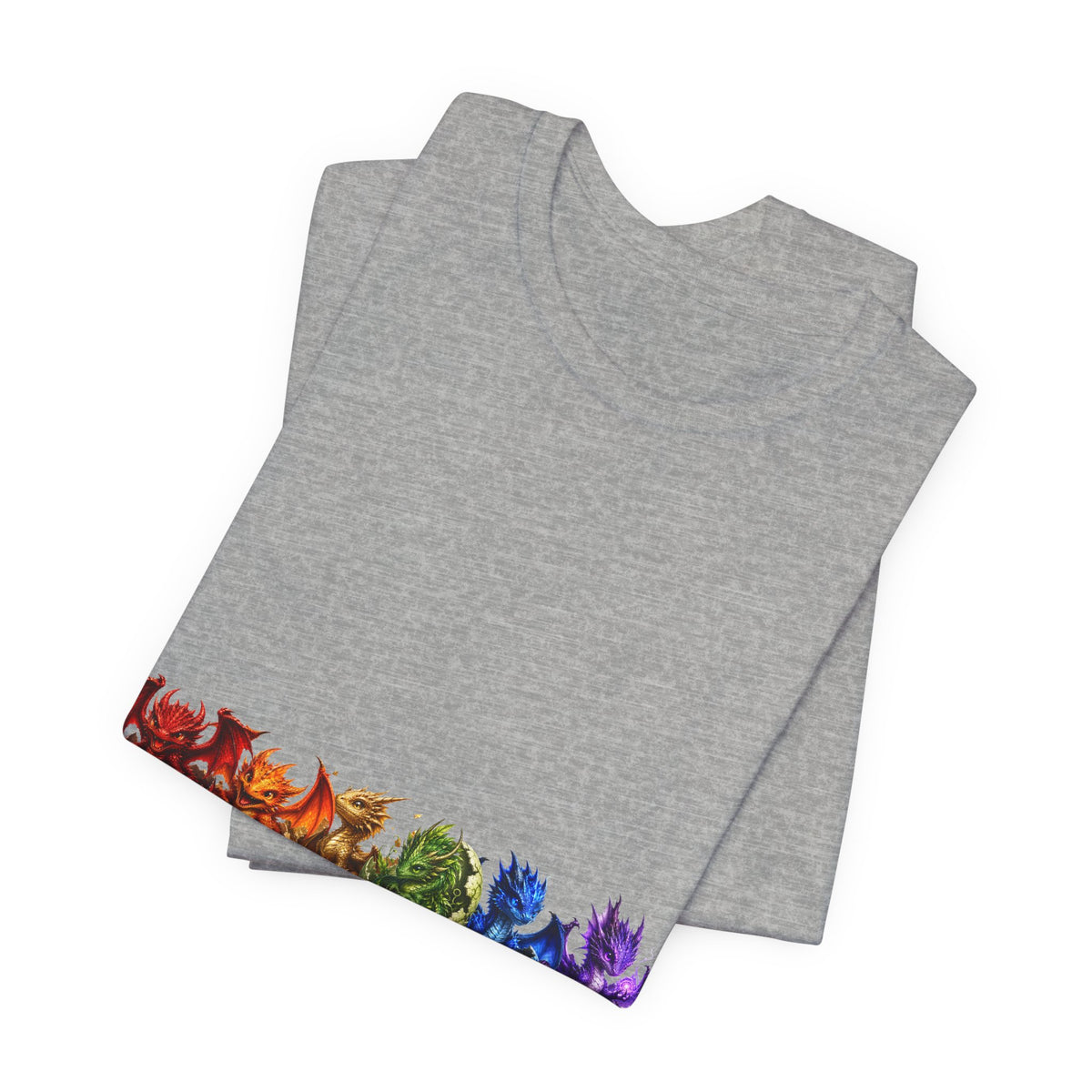 Rainbow Dragon Line Art T-Shirt