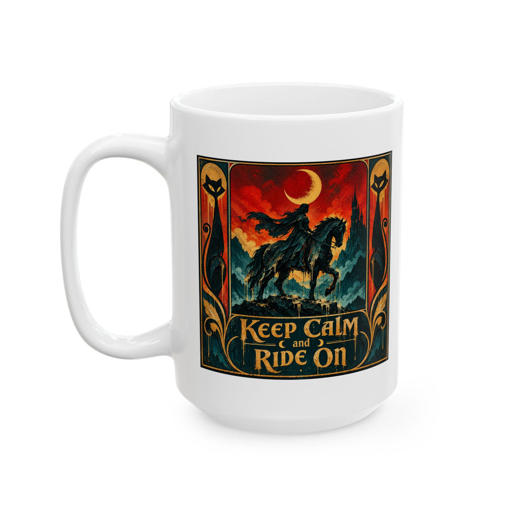 Horse Lover Coffee Mug – Equestrian Art Mug with Jewel Tone Horse Painting