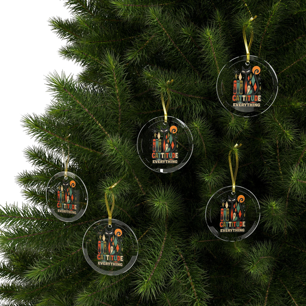 Glass Ornaments Catittude is everything. Mod Cat ornament for the cat collector in your life