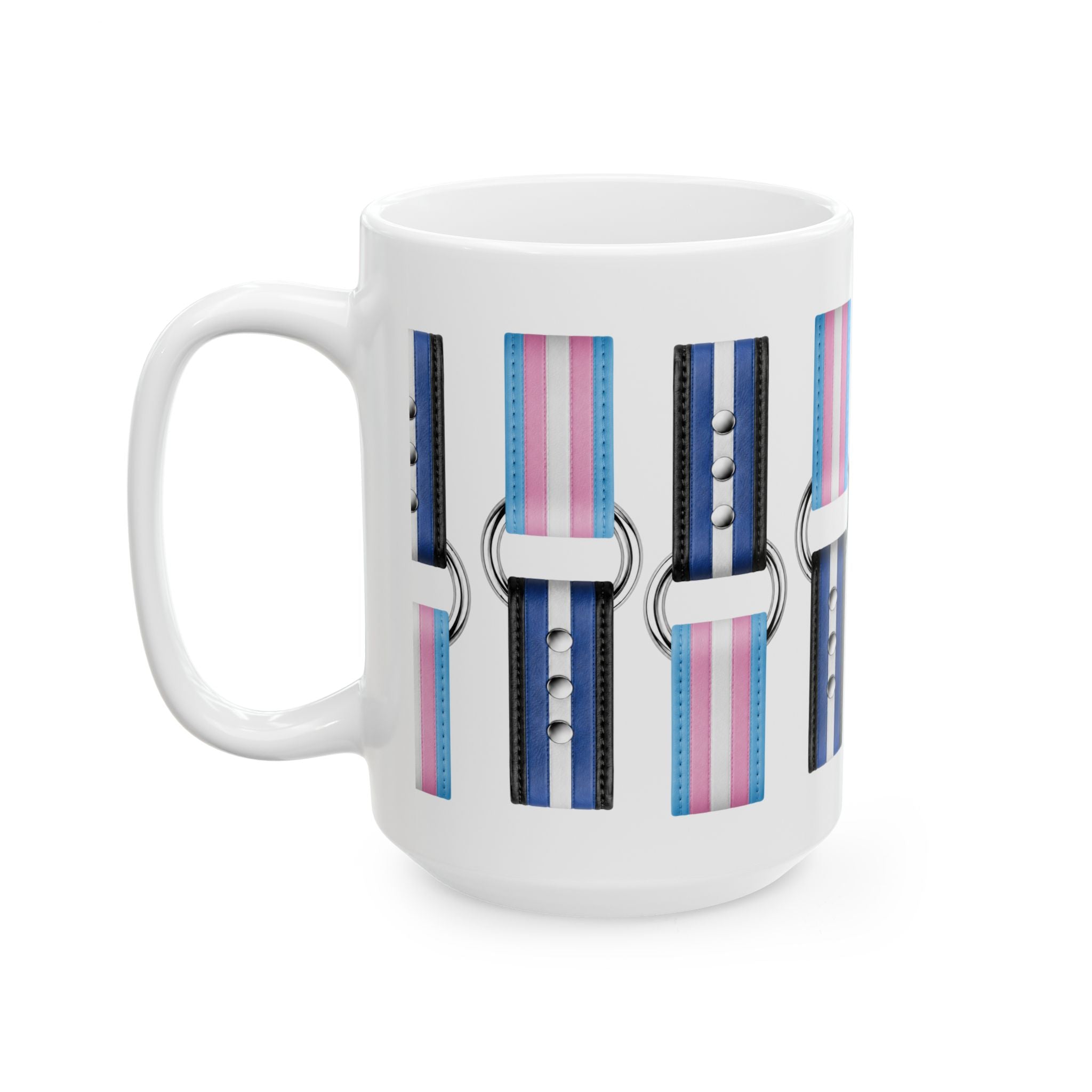 Trans Pride Collar Pattern Ceramic Mug (11oz, 15oz)