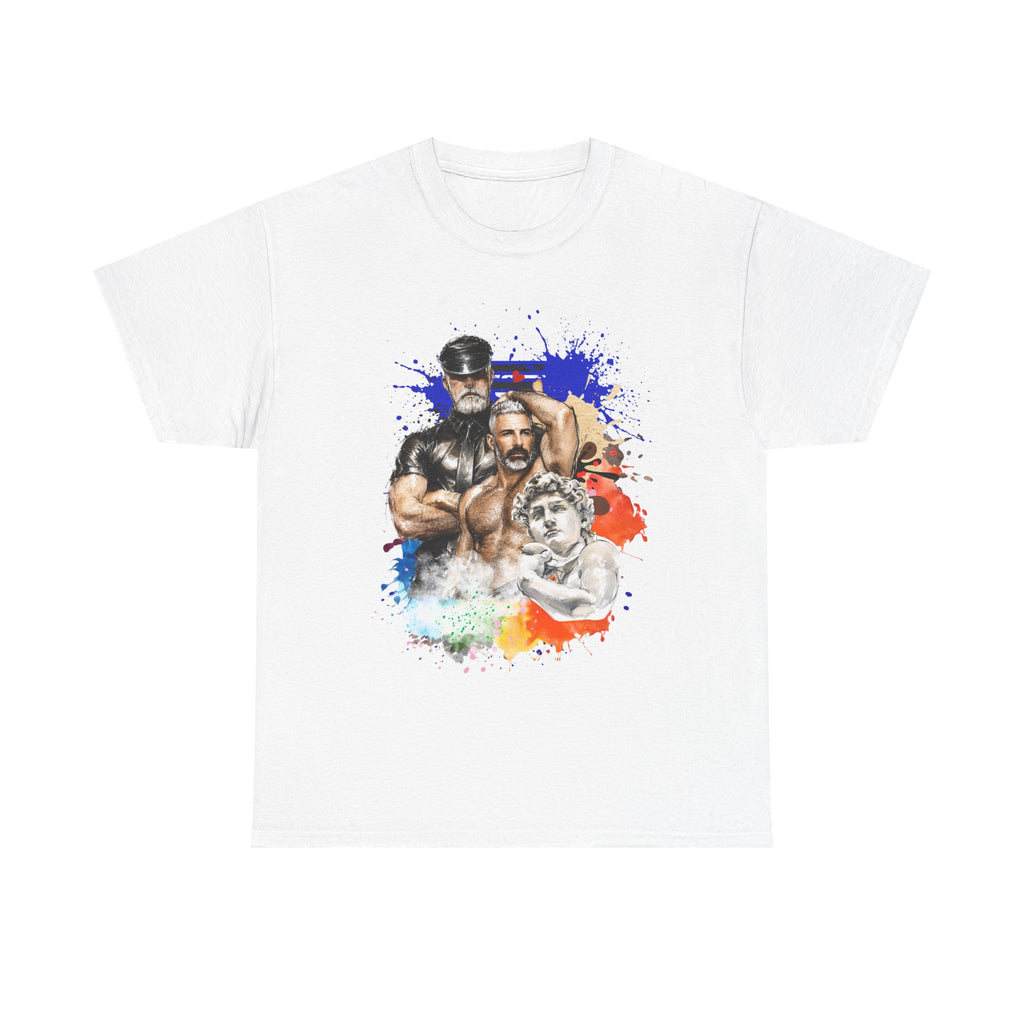 Leather Daddy Pride T-Shirt — Rainbow Gay Brotherhood Illustration Tee