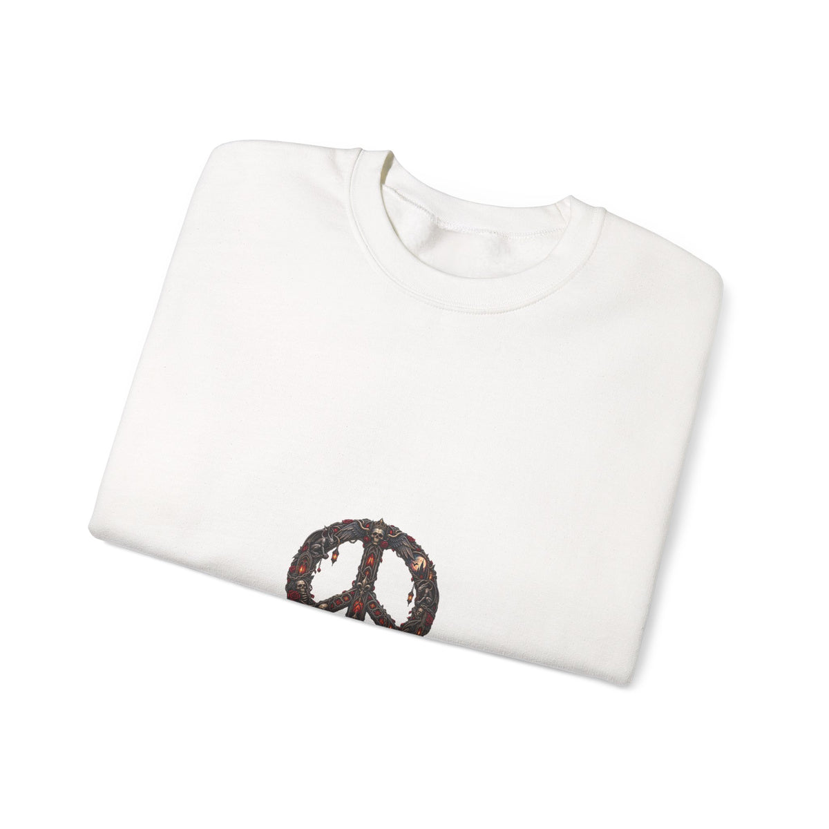 Peace Sign Crewneck Sweatshirt — Vintage Floral Peace Symbol Graphic