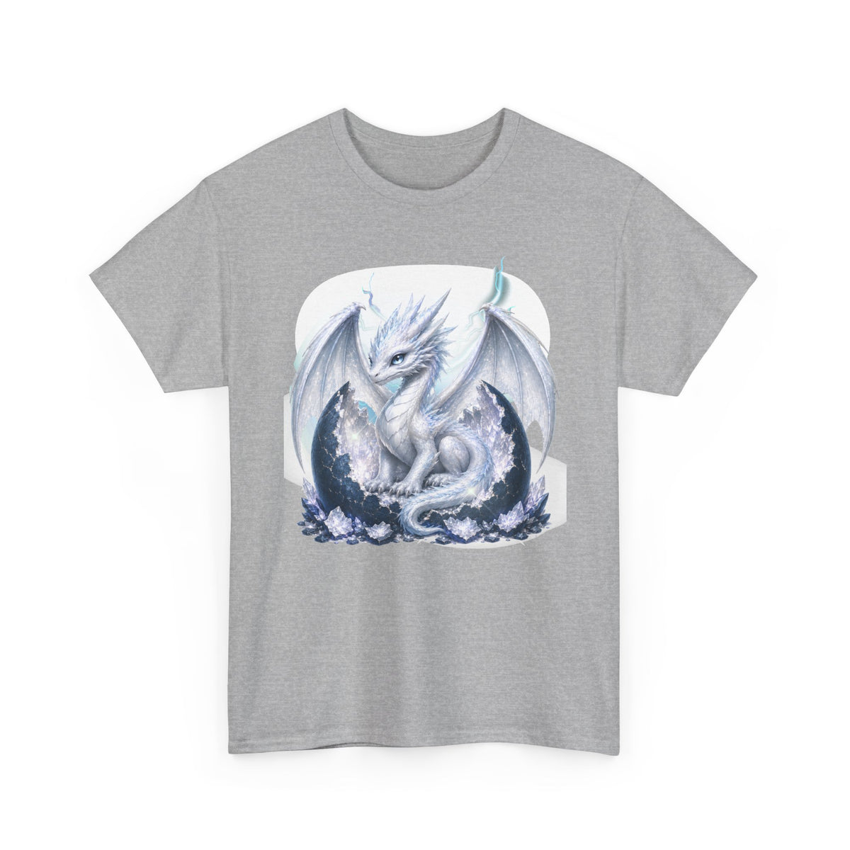 White Ice Dragon T-Shirt — Fantasy Dragon Tee for Fans & Cosplay