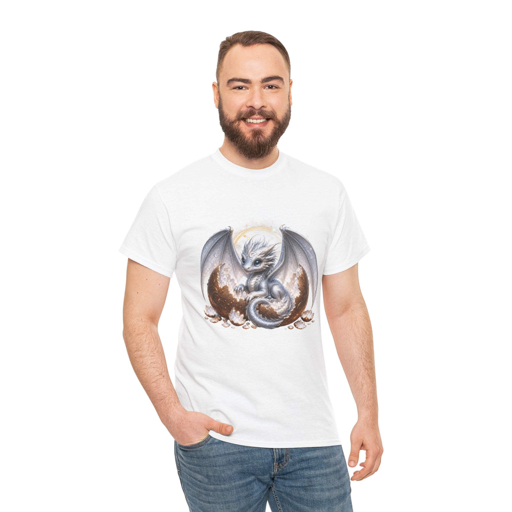 Fantasy Baby Dragon T‑Shirt — Cute Sleeping Dragon Illustration Tee