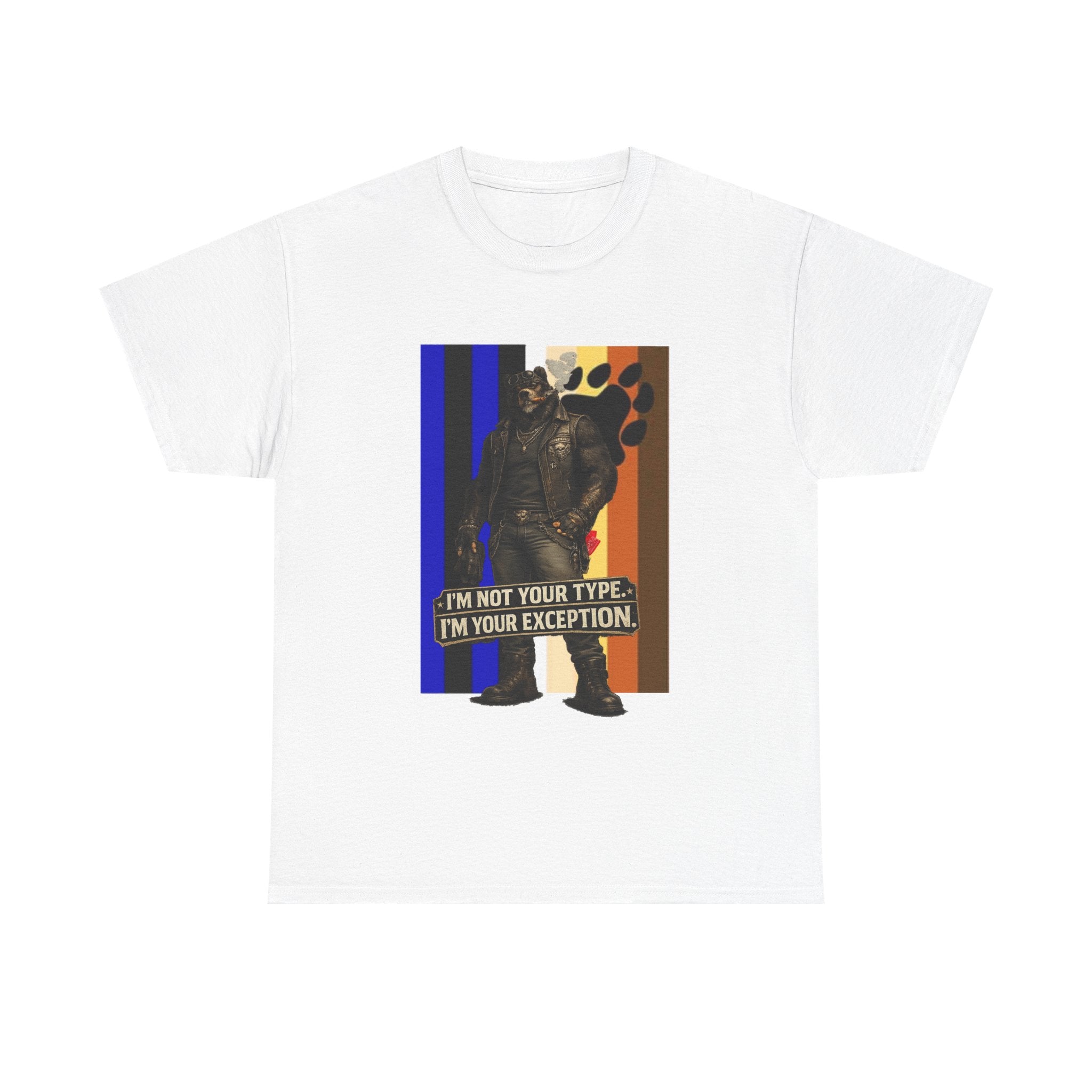 I'm Not Your Type — Graphic Tee (Bold Stripes & Wolf Silhouette)