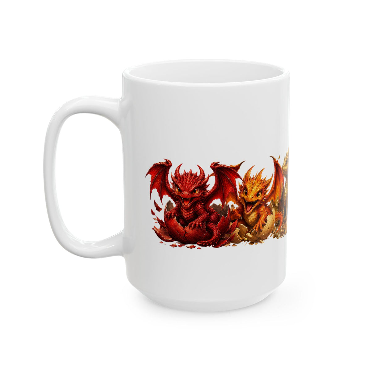 Baby Dragon Parade Ceramic Mug – Colorful Fantasy Dragons 11oz/15oz