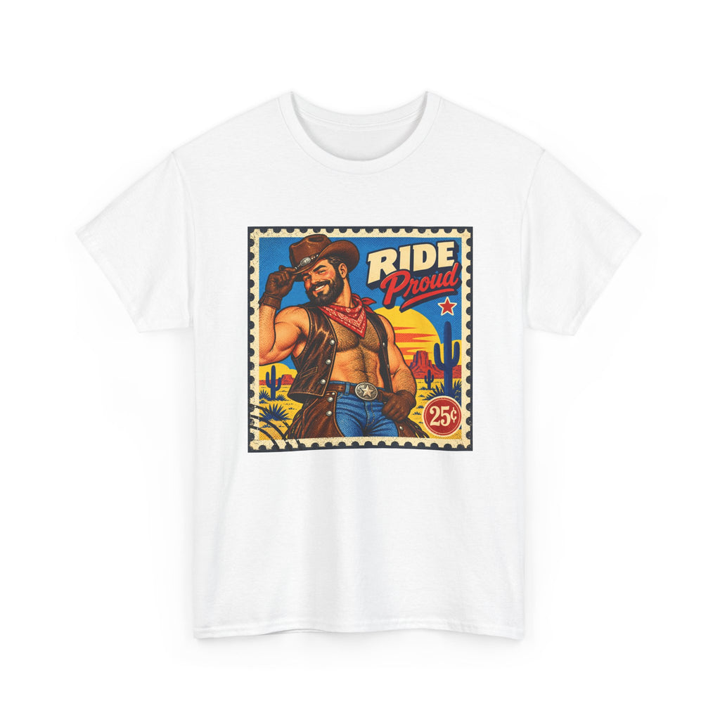 Gay Bear Shirt – Vintage Bear Pride Pin-Up T-Shirt, Retro Postage Stamp Art, LGBTQ Bear Culture Tee.
