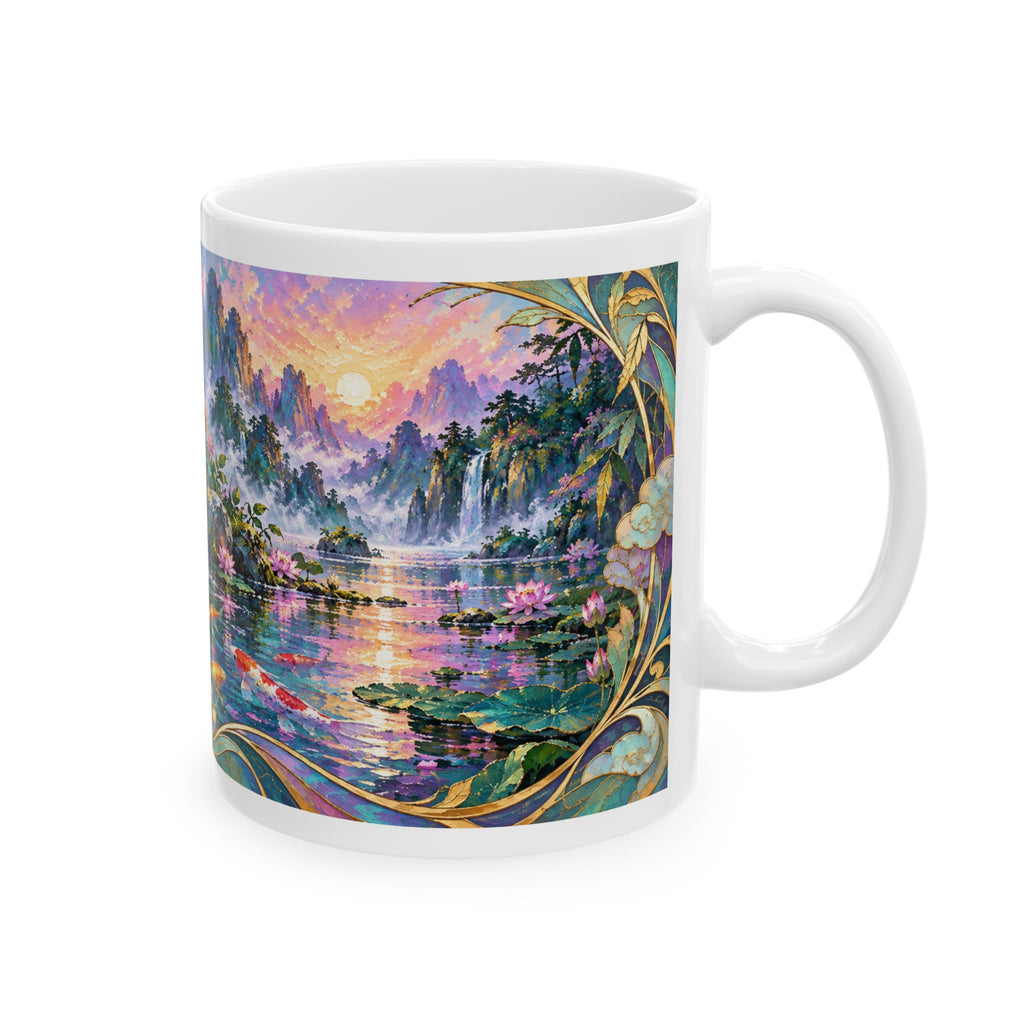 Panda Mug – Asian-Inspired Art Nouveau Panda Bear Coffee Cup, Bamboo Nature Gift
