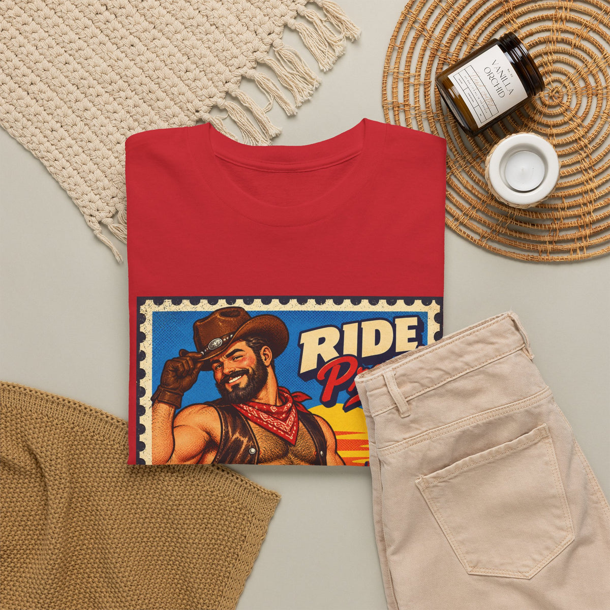 Gay Bear Shirt – Vintage Bear Pride Pin-Up T-Shirt, Retro Postage Stamp Art, LGBTQ Bear Culture Tee.