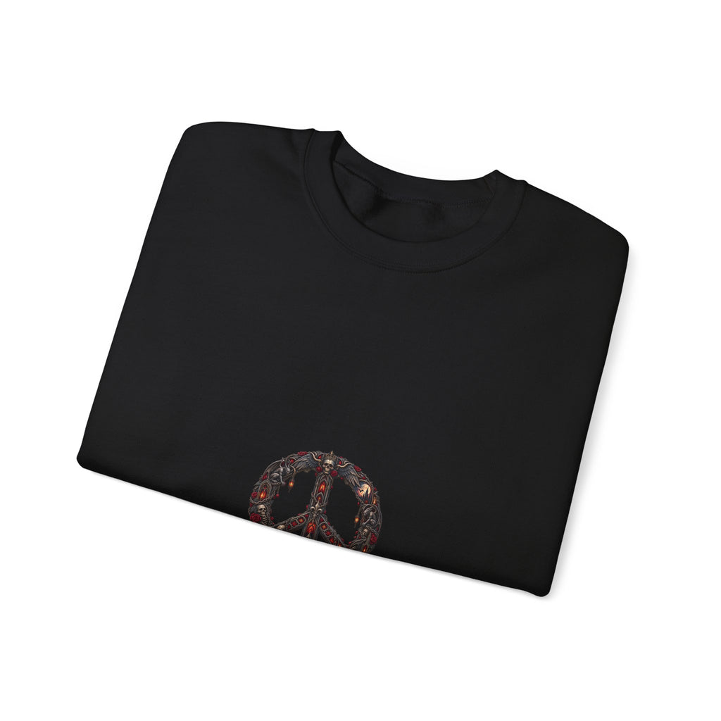 Peace Sign Crewneck Sweatshirt — Vintage Floral Peace Symbol Graphic