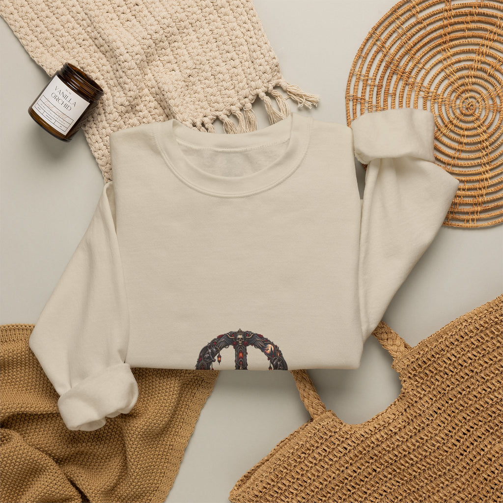 Peace Sign Crewneck Sweatshirt — Vintage Floral Peace Symbol Graphic