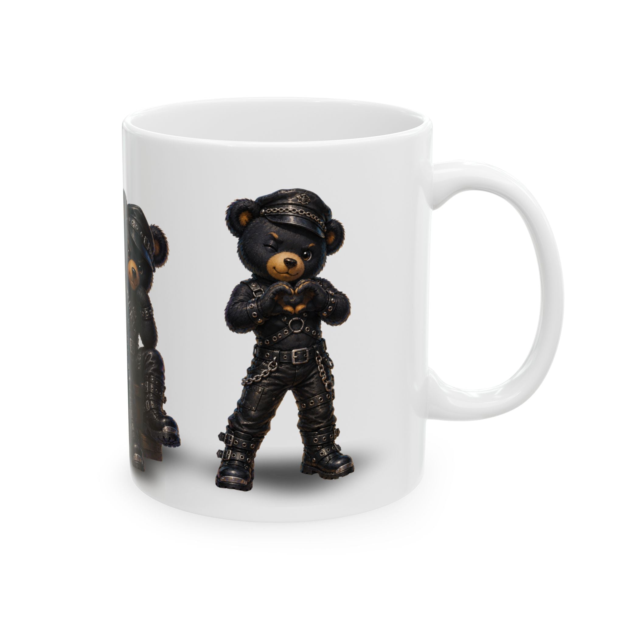 Biker Teddy Bears Ceramic Mug (11oz | 15oz) — Cute Motorcycle Punk Coffee Cup
