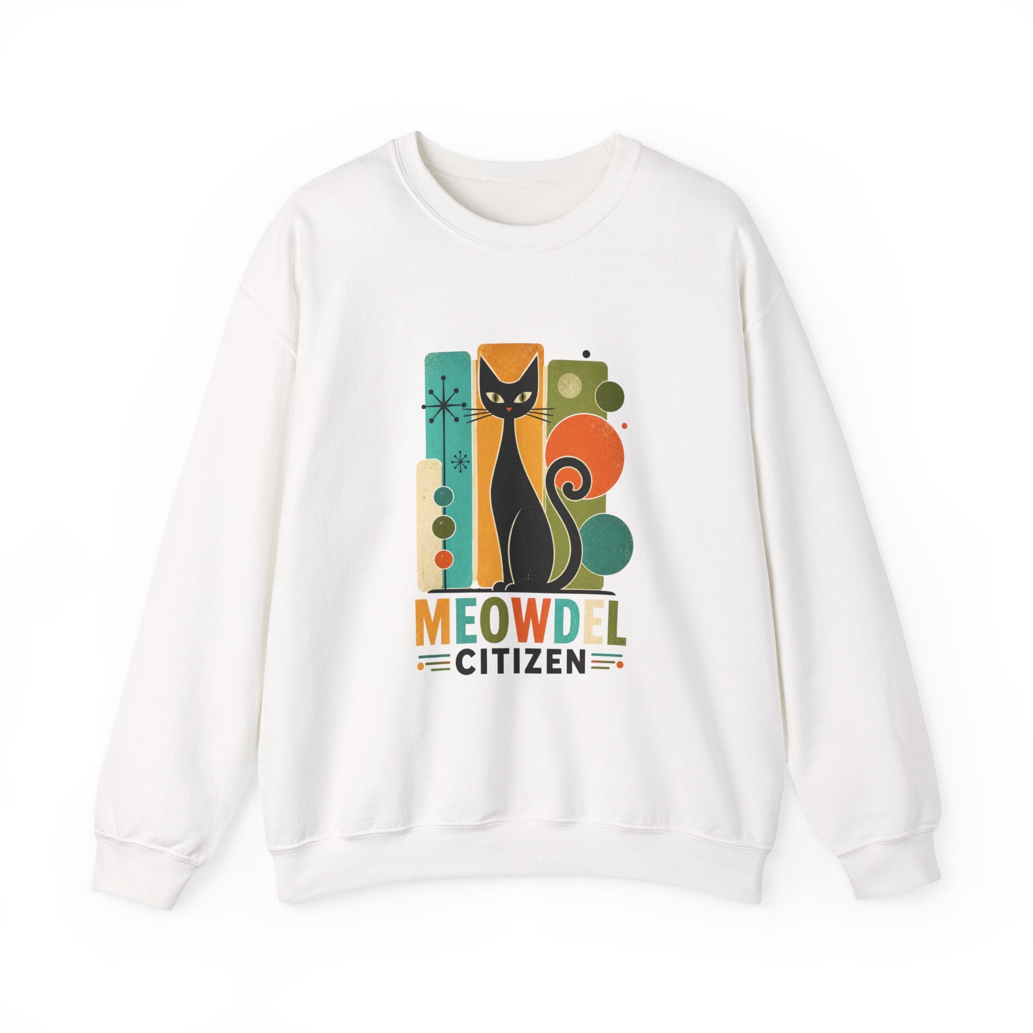 Meowdel Citizen Sweatshirt — Retro Cat Graphic Crewneck