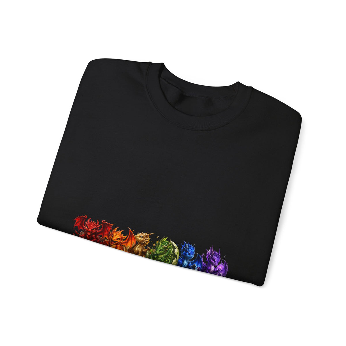 Rainbow Cat Crewneck Sweatshirt — Colorful Pride Cat Line Graphic