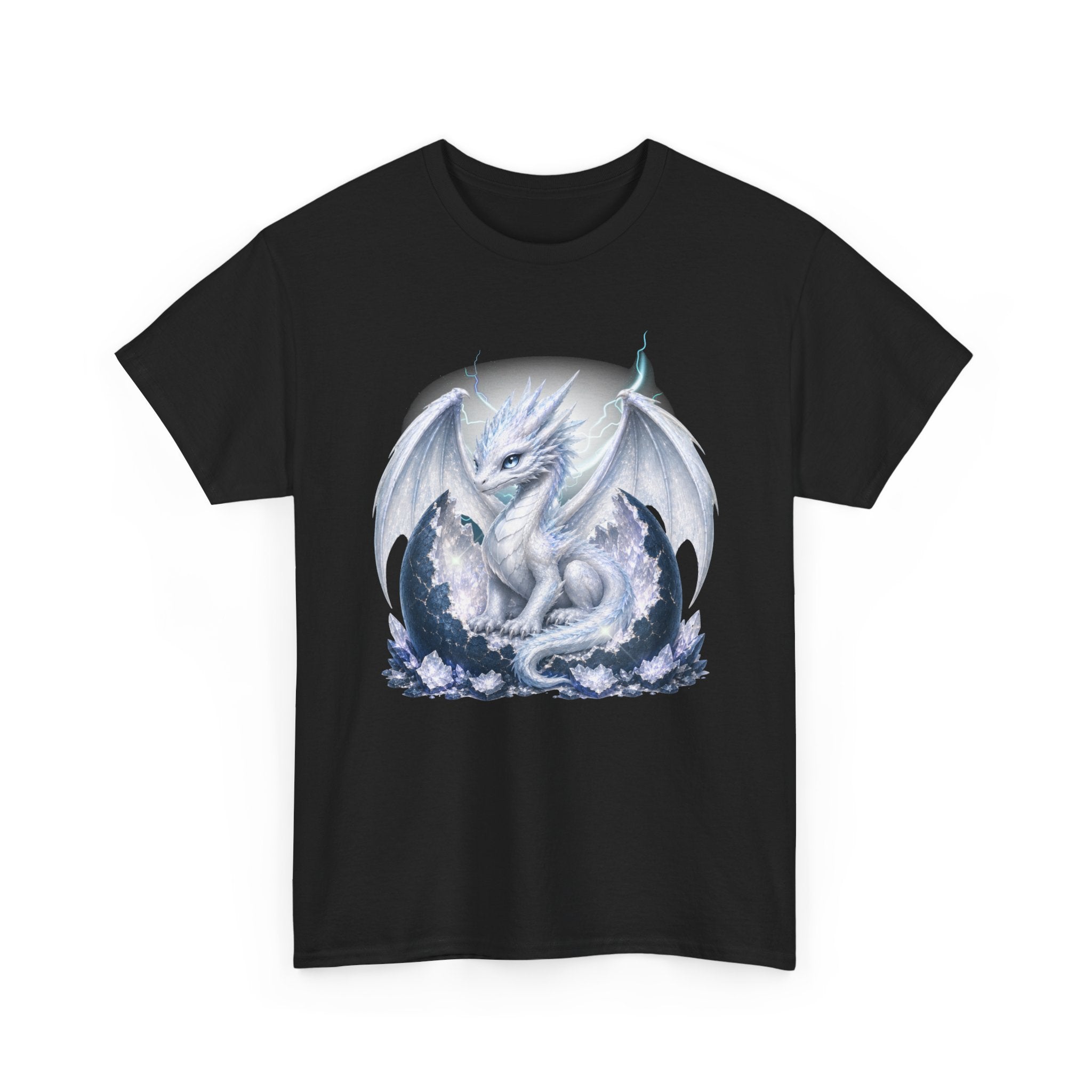 White Ice Dragon T-Shirt — Fantasy Dragon Tee for Fans & Cosplay