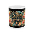 Goldfish Are My Happy Place Ceramic Mug — Floral Aquarium Coffee Cup (11oz/15oz)