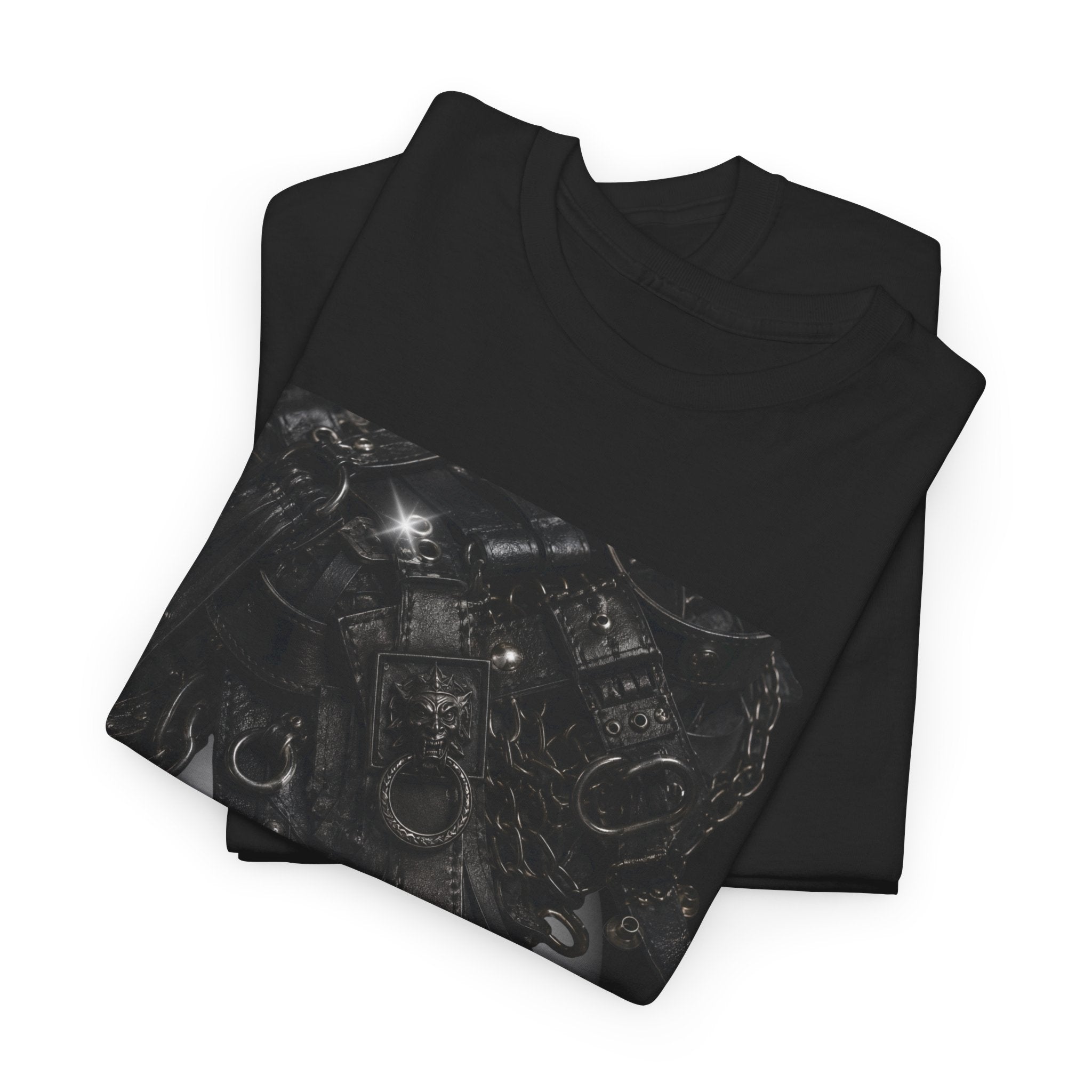 Abstract Black Ink Drip T-Shirt, Leather scraps piled as if the imply.
