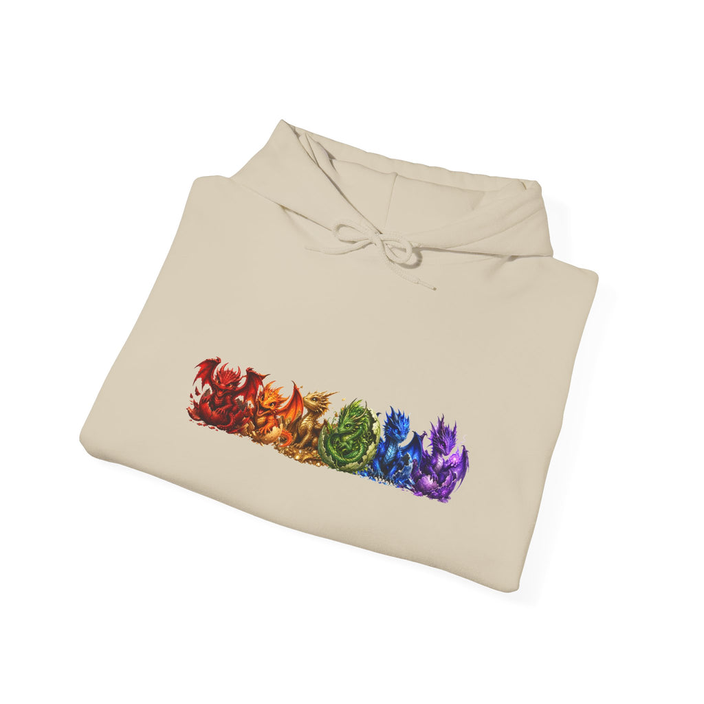 Rainbow Cat Row Hoodie — Colorful Paw Print Graphic Sweatshirt