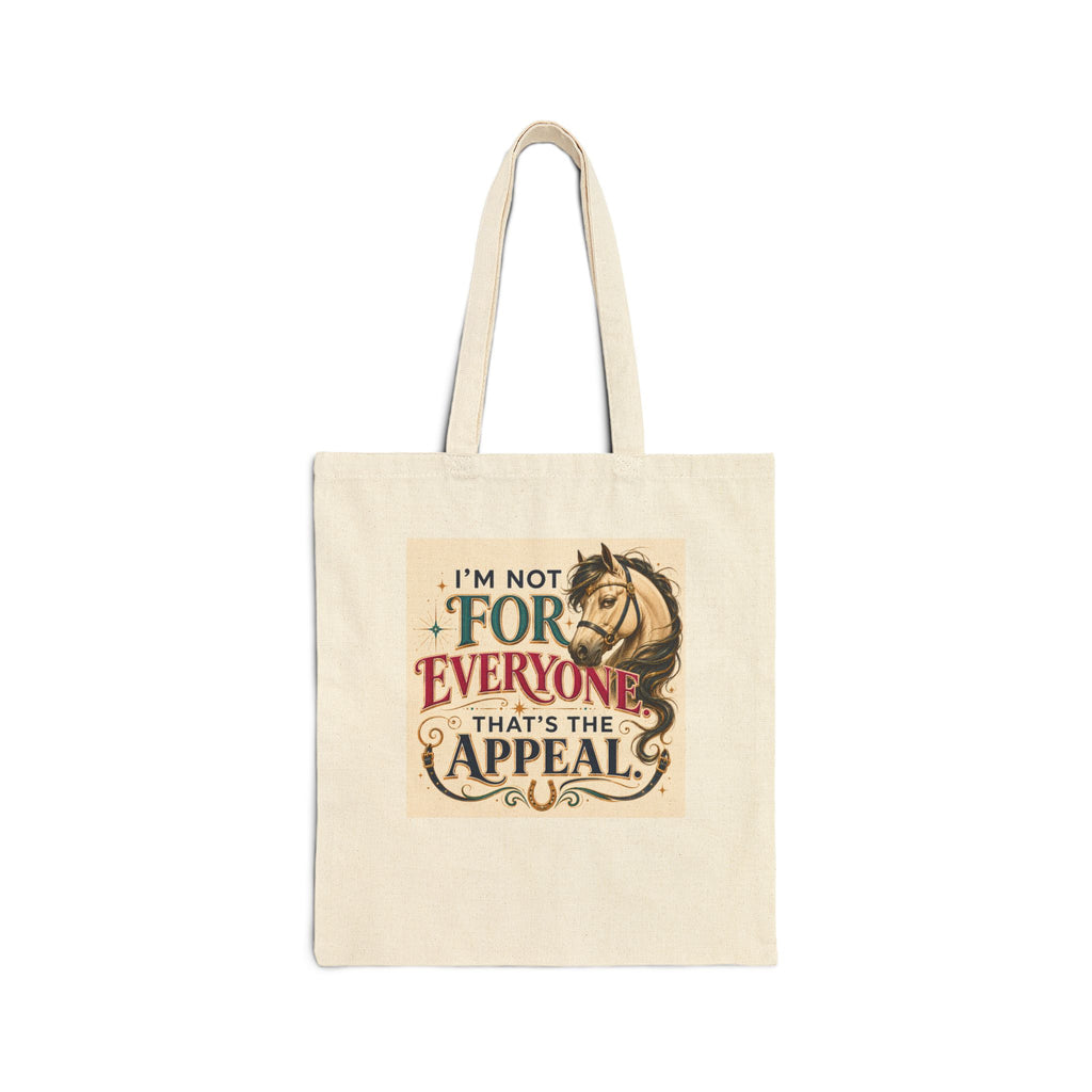Horse Lover Tote Bag — “I’m Not For Everyone, That’s The Appeal” Canvas Tote