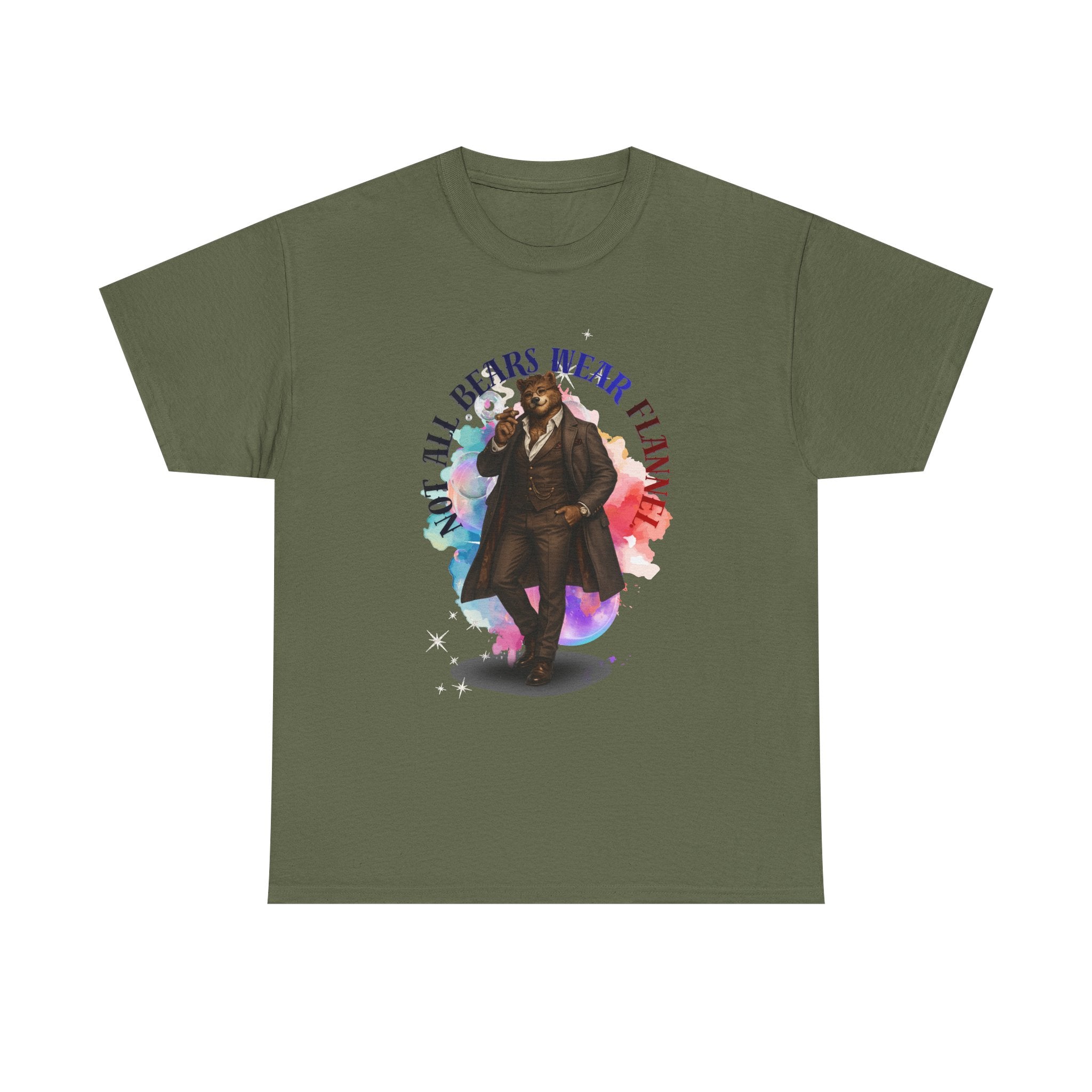 Bear Hunter Graphic Tee — "Not All Bears Wear Flannel" Vintage Outdoors T-Shirt