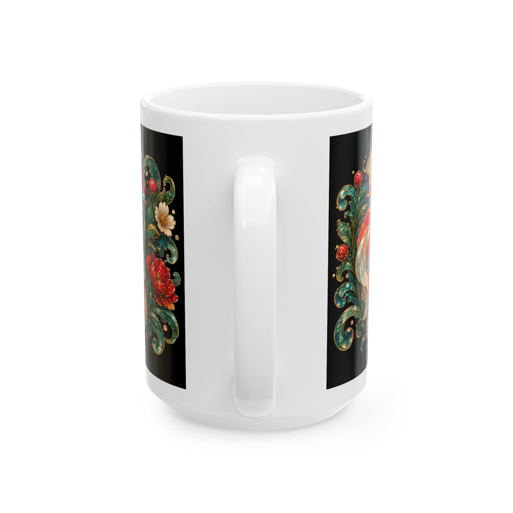 Ceramic Goldfish Mug — “I Came. I Saw. I Forgot.” Vintage Floral Goldfish Coffee Cup