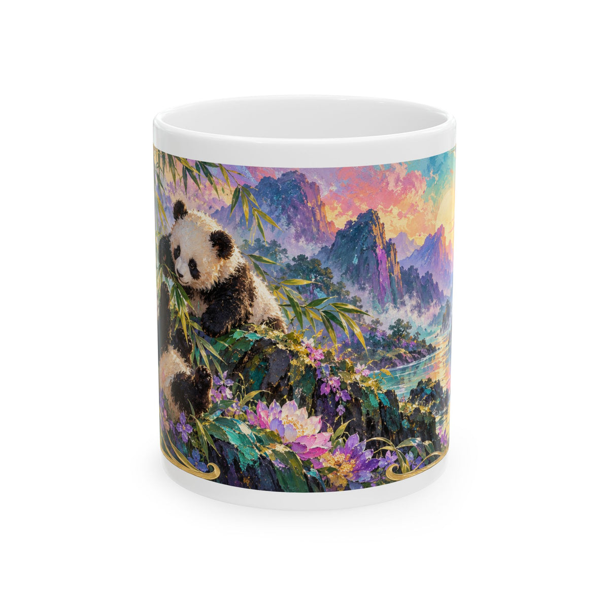 Panda Mugs – Asian-Inspired Art Nouveau Nature Collection