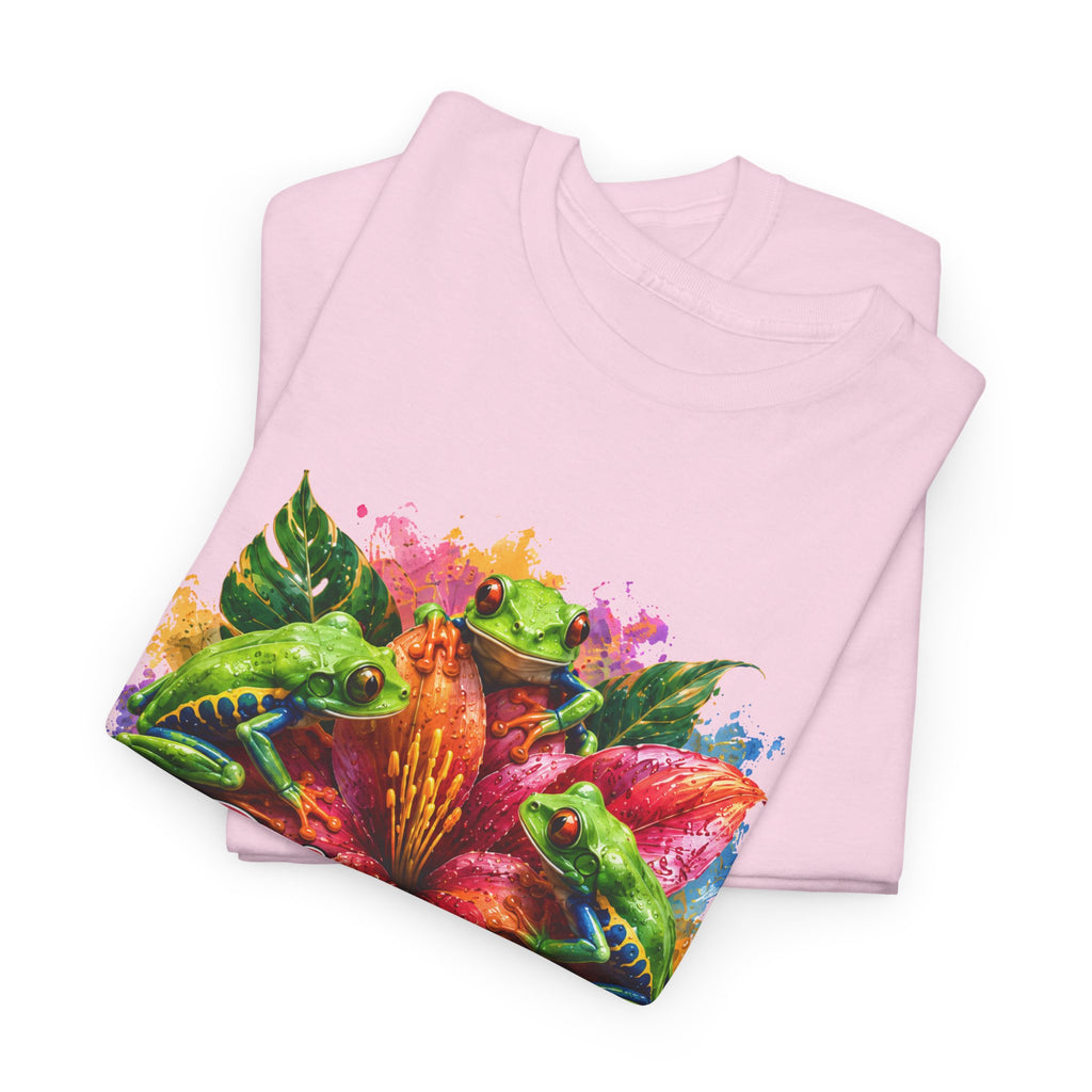 Bloom Where You're Planted Floral T-Shirt — Colorful Garden Graphic Tee. Tree Frogs t-shirt