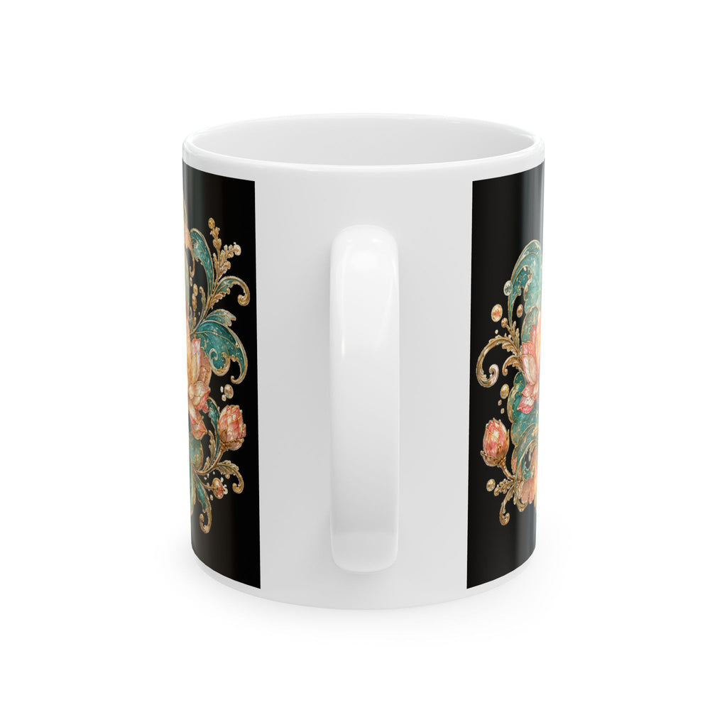 Memory: 3 Seconds, Regrets: 0 Ceramic Mug — Vintage Floral Koi Coffee Cup