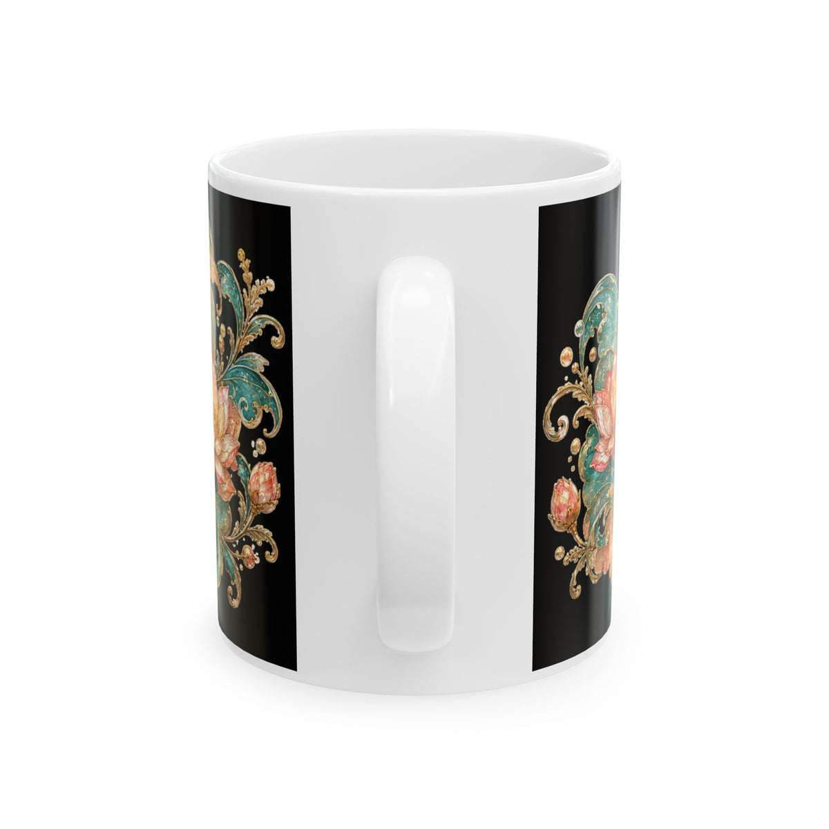 Memory: 3 Seconds, Regrets: 0 Ceramic Mug — Vintage Floral Koi Coffee Cup