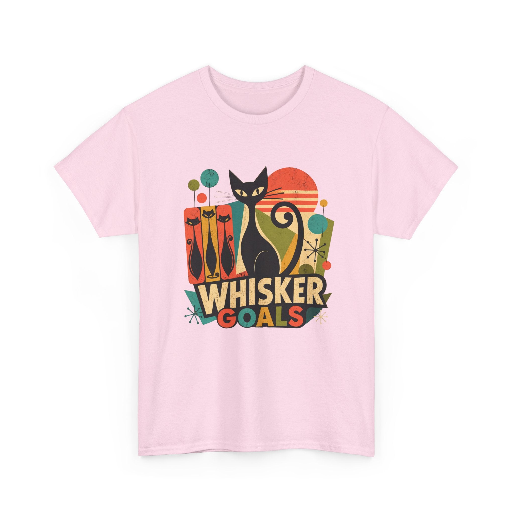 Cat T-Shirt — Whisker Goals Retro Graphic Tee. Best Mod Tangent Cat t-shirt
