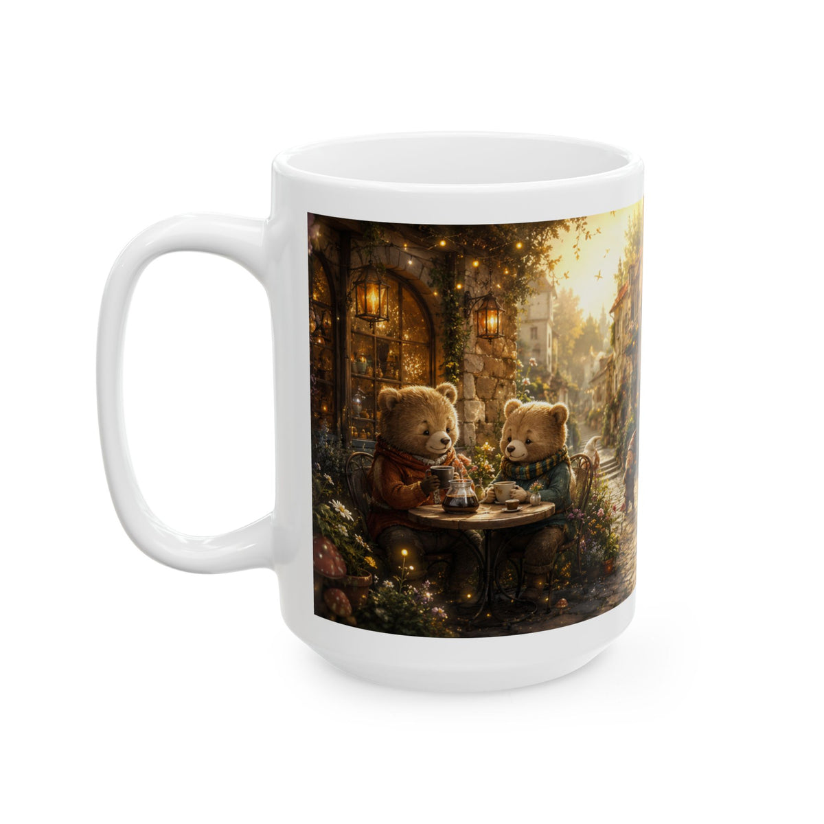Gnome Village Ceramic Mug — Whimsical Cottagecore 11oz/15oz Coffee Cup