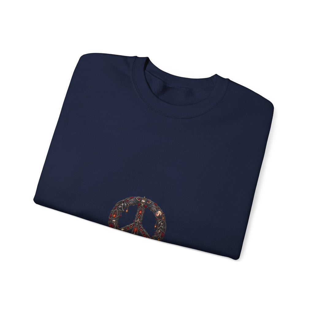 Peace Sign Crewneck Sweatshirt — Vintage Floral Peace Symbol Graphic