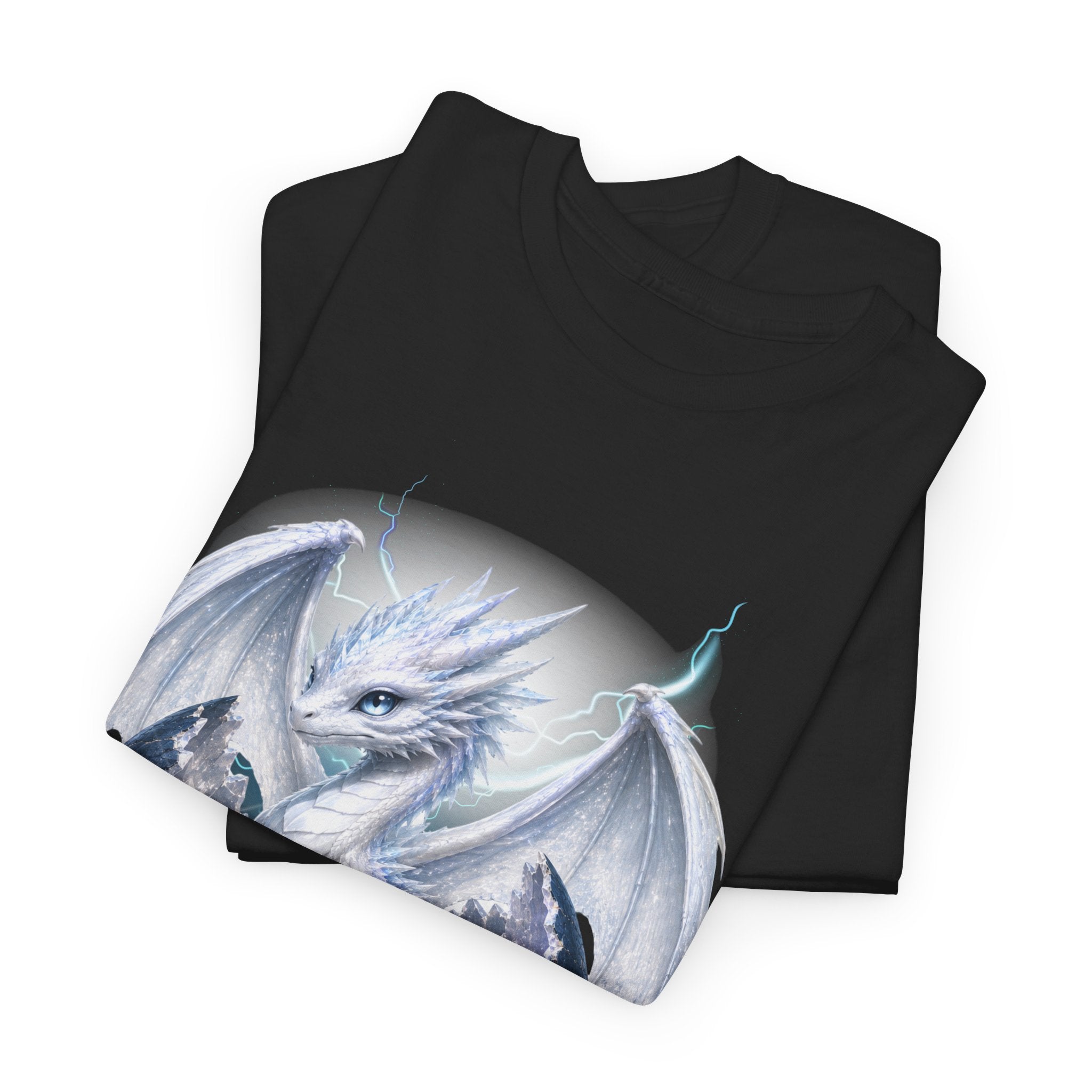 White Ice Dragon T-Shirt — Fantasy Dragon Tee for Fans & Cosplay
