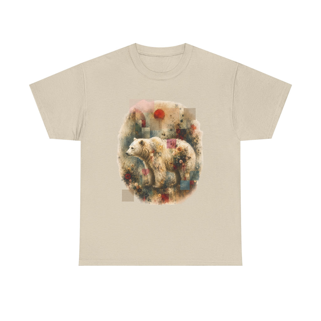Polar Bear Floral Tee — Watercolor Wildlife Graphic T-Shirt