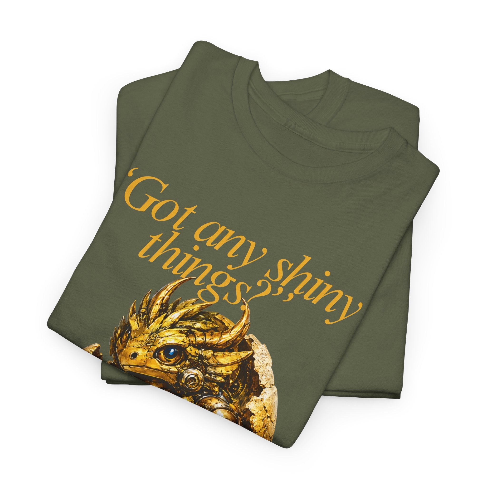 Gold Dragon Nugget Tee — "Got Any Shiny Things" Fantasy Graphic T-Shirt