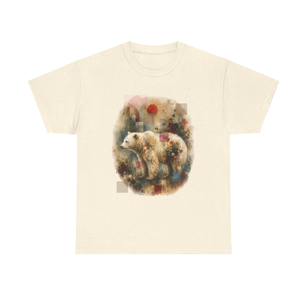 Polar Bear Floral Tee — Watercolor Wildlife Graphic T-Shirt