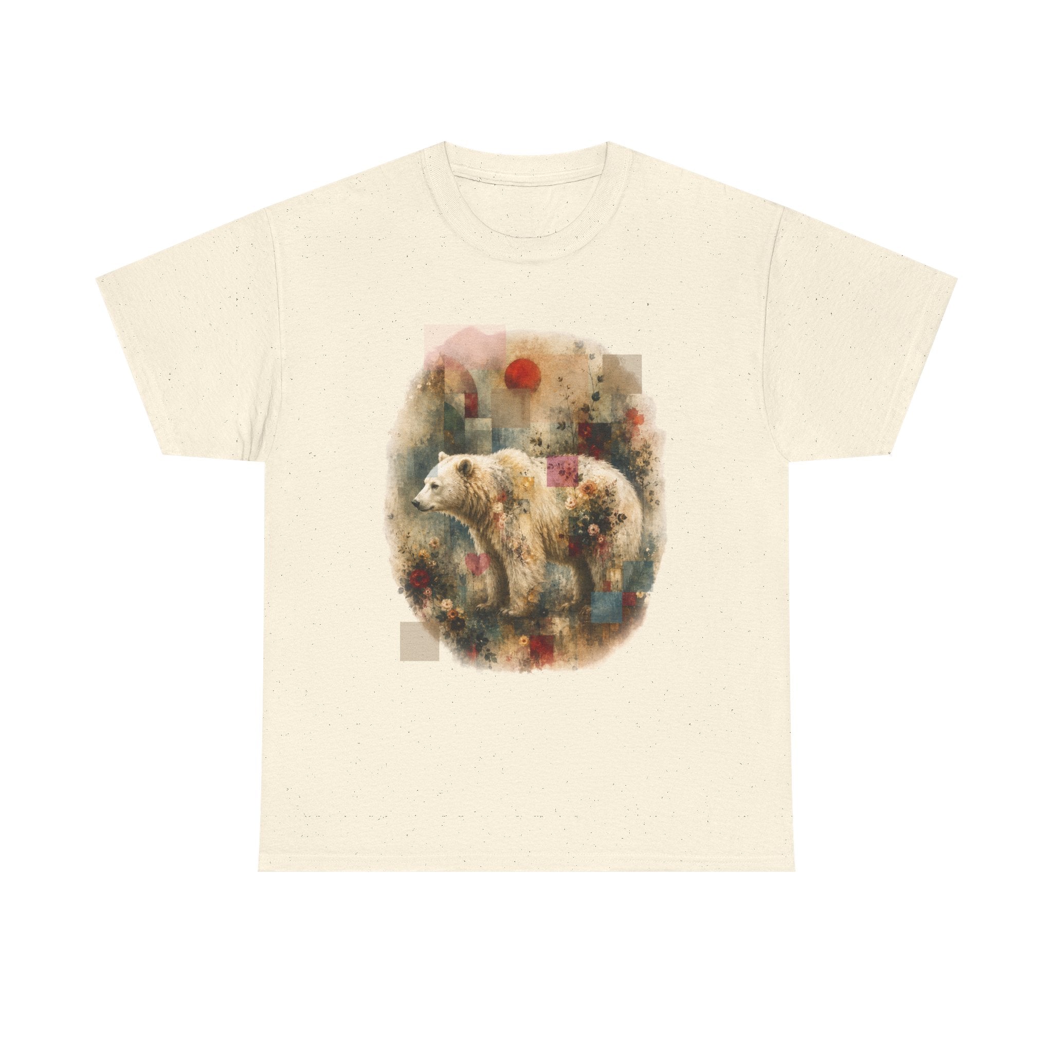Polar Bear Floral Tee — Watercolor Wildlife Graphic T-Shirt