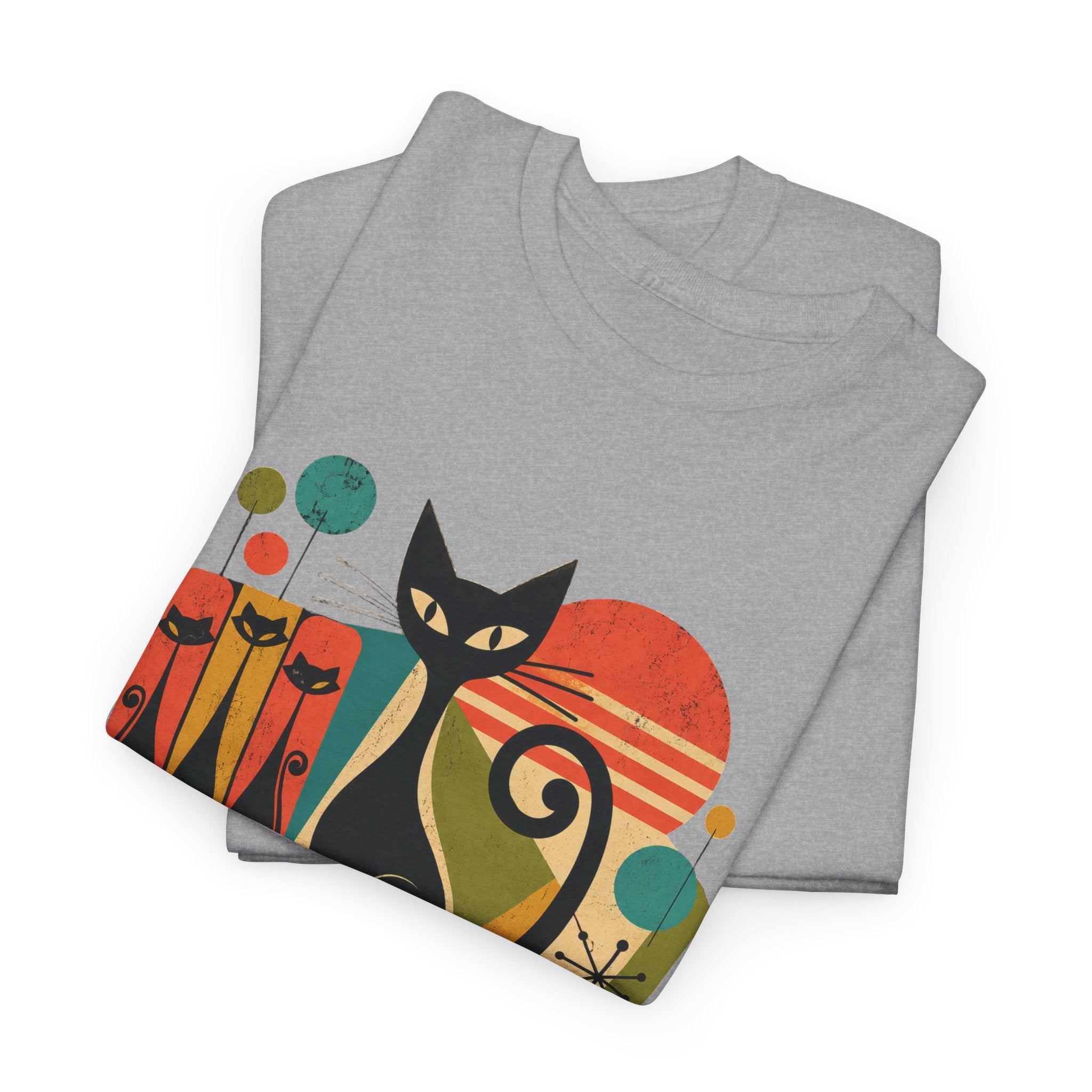 Cat T-Shirt — Whisker Goals Retro Graphic Tee. Best Mod Tangent Cat t-shirt