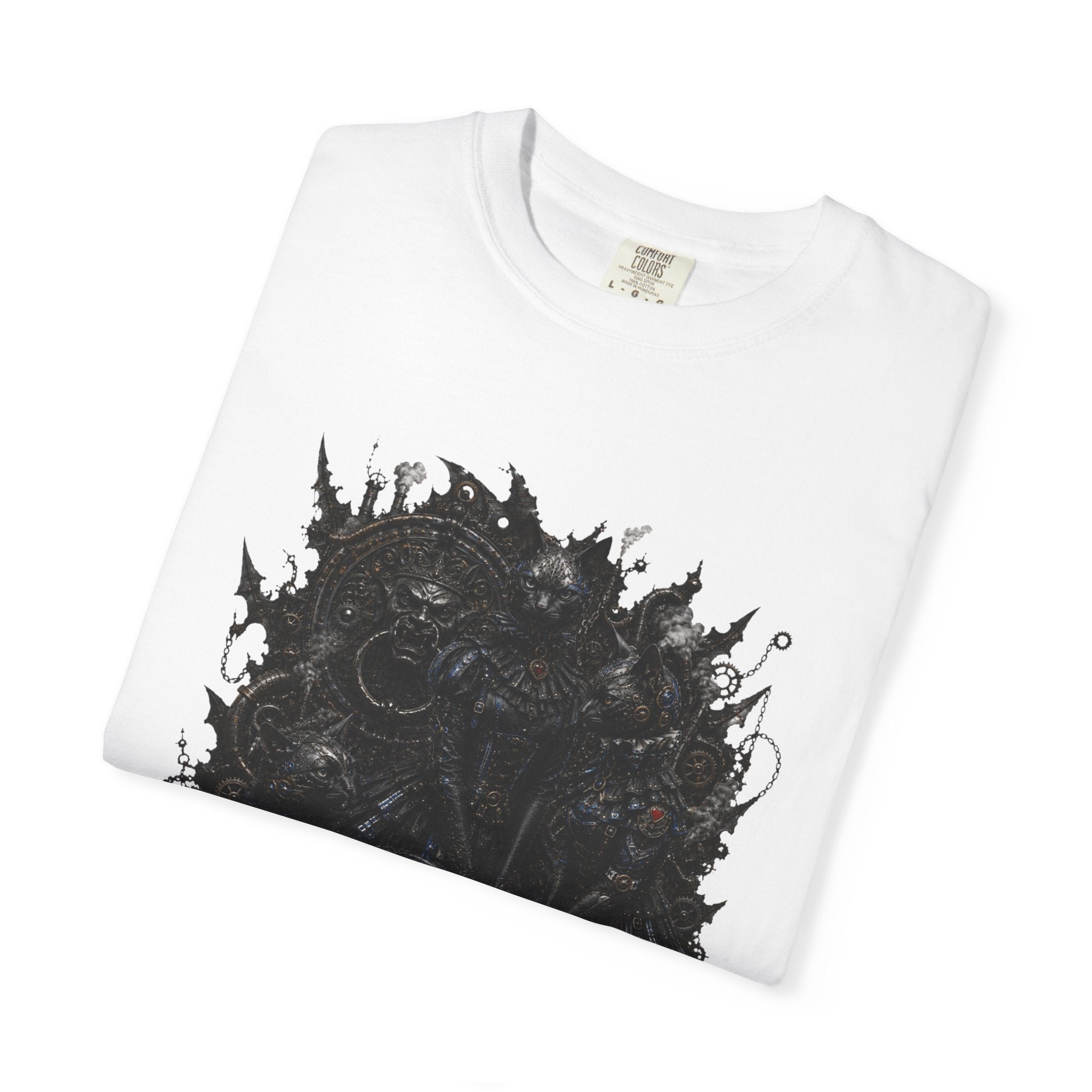Floral Noir Graphic T-Shirt. Temple Cats. Cat people shirt. IYKYK shirt. Black cats. Steampunk cats shirt. Gothis Cats t-shirt.