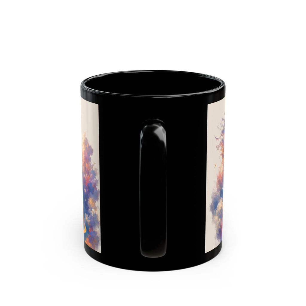 Magical Horse Nightscape Black Mug (11oz & 15oz) — Fantasy Unicorn-Like Horse Coffee Cup